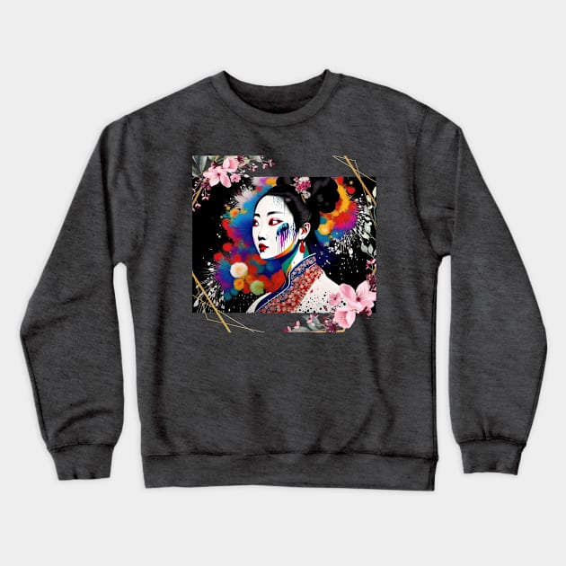 Before you speak, Is it true, is it kind, is it necessary? Asian Geisha Girl Crewneck Sweatshirt by PersianFMts